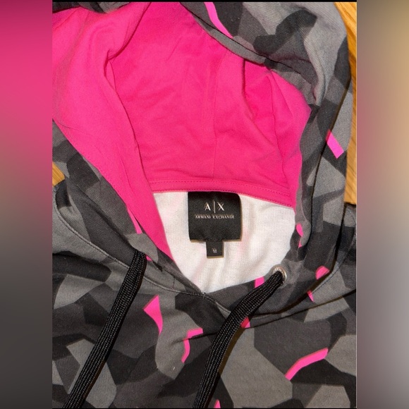 Armani Exchange Hyperbright Hoodie Pink - Picture 5 of 6